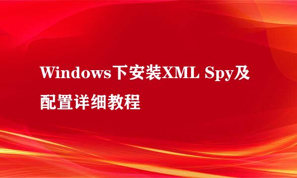 Windows下安装XML Spy及配置详细教程