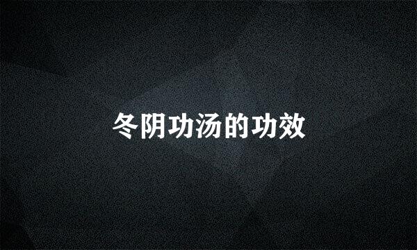 冬阴功汤的功效