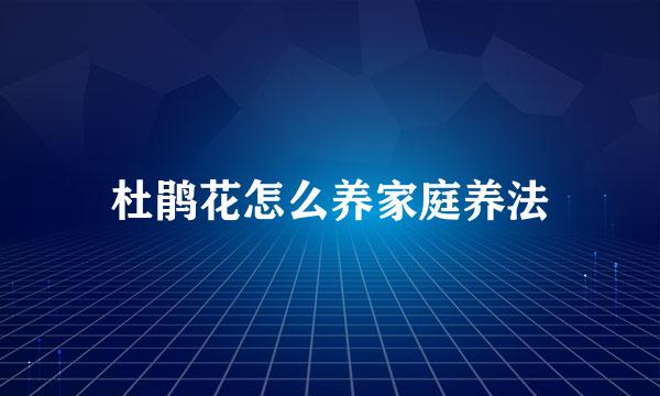 杜鹃花怎么养家庭养法