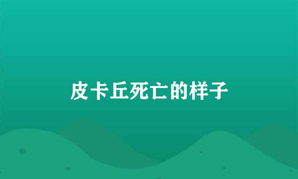 皮卡丘死亡的样子