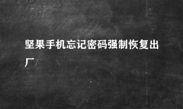 坚果手机忘记密码强制恢复出厂