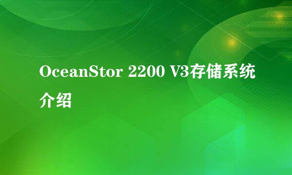 OceanStor 2200 V3存储系统介绍