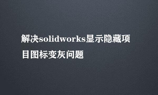解决solidworks显示隐藏项目图标变灰问题