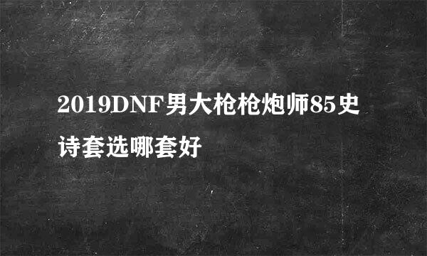 2019DNF男大枪枪炮师85史诗套选哪套好