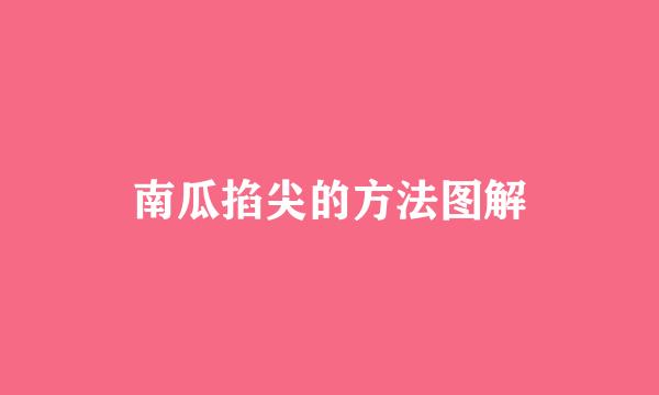 南瓜掐尖的方法图解