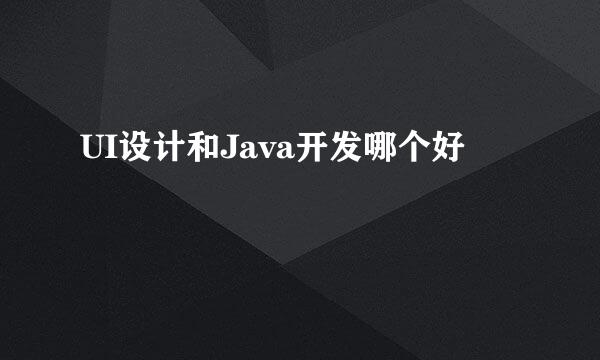 UI设计和Java开发哪个好