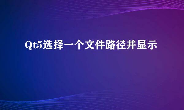 Qt5选择一个文件路径并显示