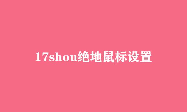 17shou绝地鼠标设置