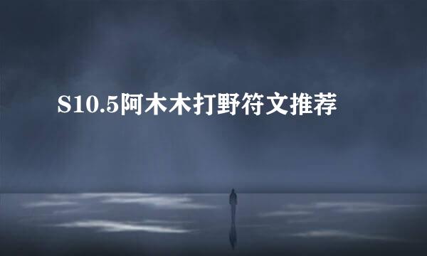 S10.5阿木木打野符文推荐