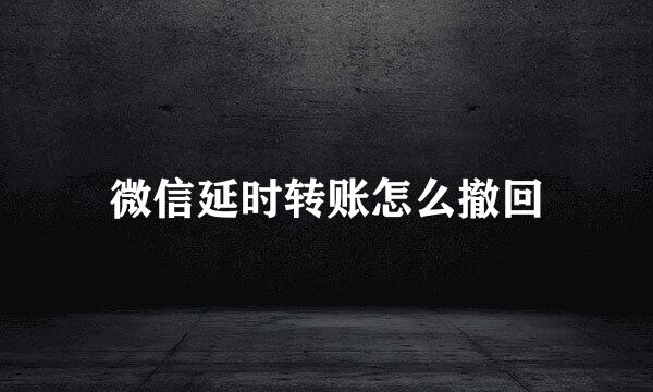 微信延时转账怎么撤回