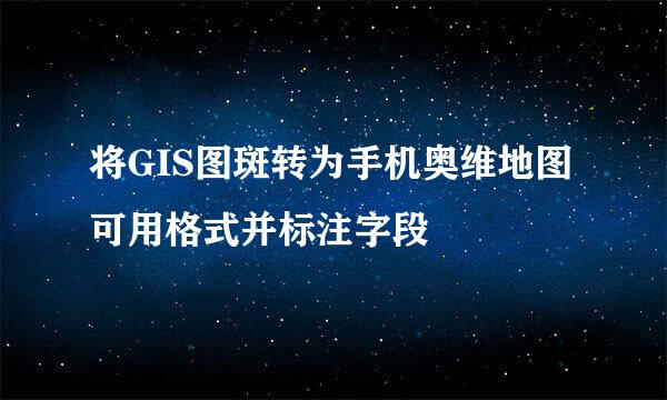 将GIS图斑转为手机奥维地图可用格式并标注字段