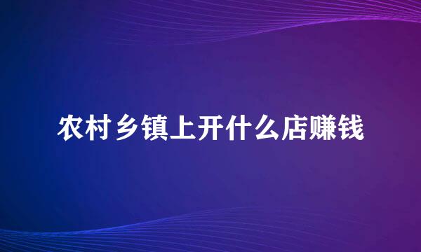 农村乡镇上开什么店赚钱