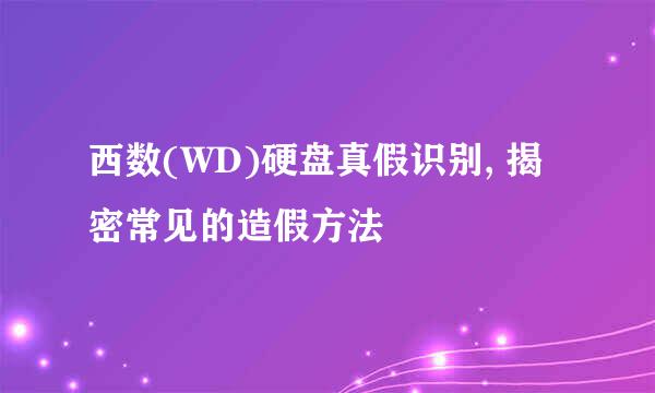西数(WD)硬盘真假识别, 揭密常见的造假方法