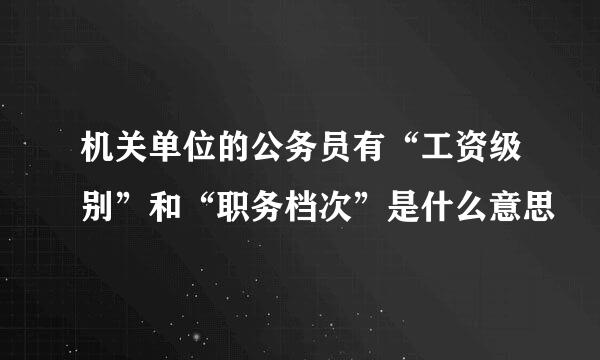 机关单位的公务员有“工资级别”和“职务档次”是什么意思