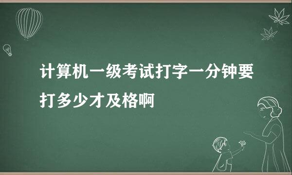 计算机一级考试打字一分钟要打多少才及格啊