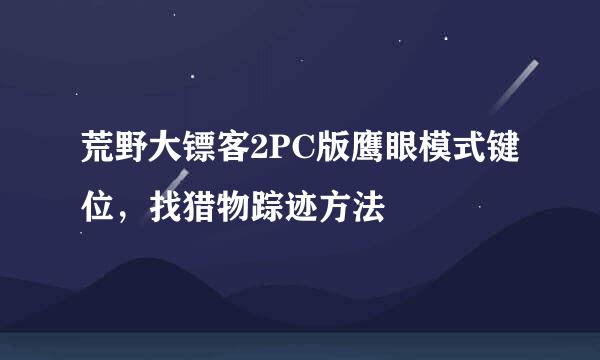 荒野大镖客2PC版鹰眼模式键位，找猎物踪迹方法