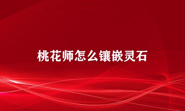 桃花师怎么镶嵌灵石