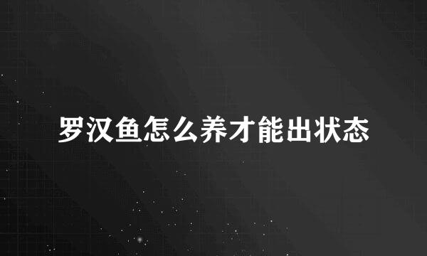 罗汉鱼怎么养才能出状态