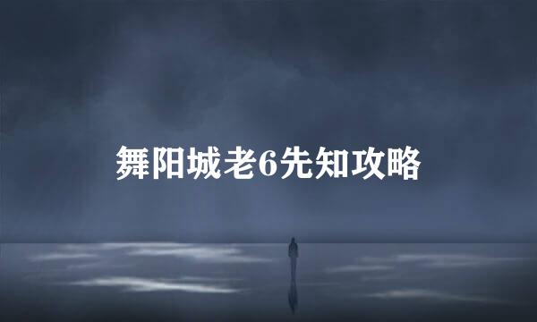 舞阳城老6先知攻略