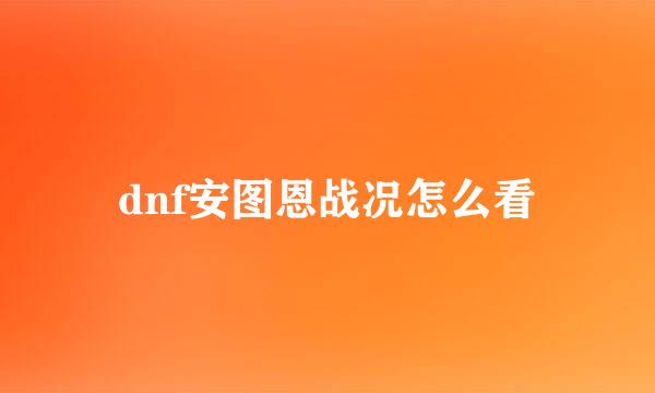 dnf安图恩战况怎么看