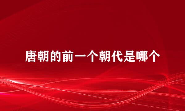 唐朝的前一个朝代是哪个