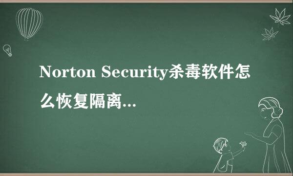 Norton Security杀毒软件怎么恢复隔离区的文件