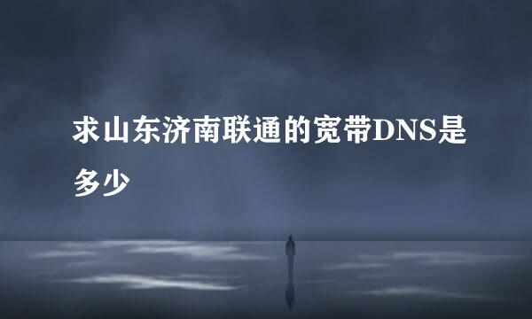 求山东济南联通的宽带DNS是多少