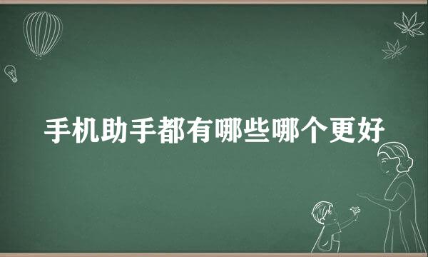 手机助手都有哪些哪个更好