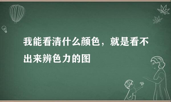我能看清什么颜色，就是看不出来辨色力的图