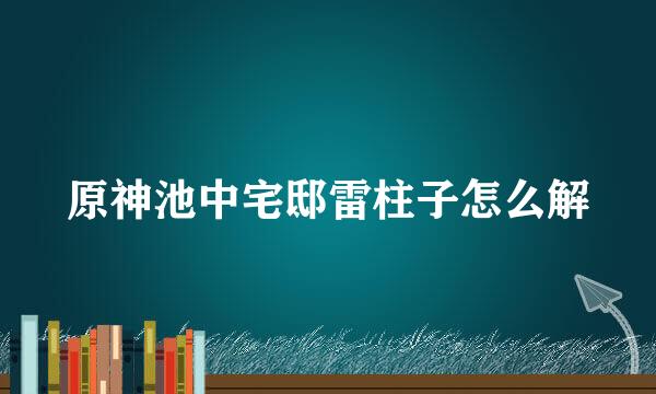 原神池中宅邸雷柱子怎么解