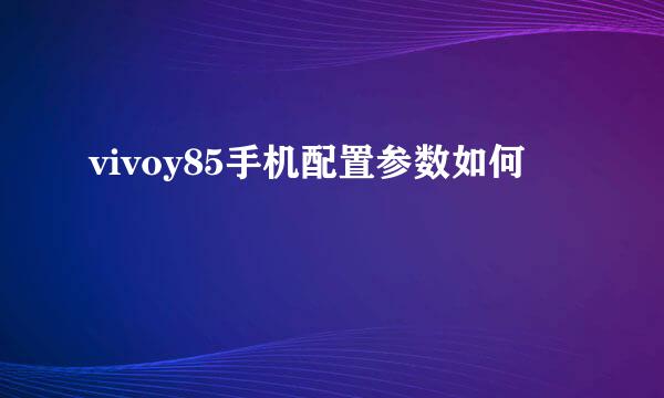 vivoy85手机配置参数如何