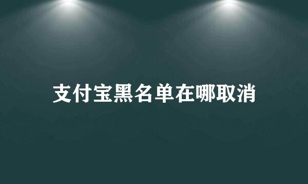 支付宝黑名单在哪取消