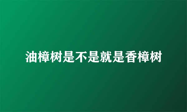 油樟树是不是就是香樟树