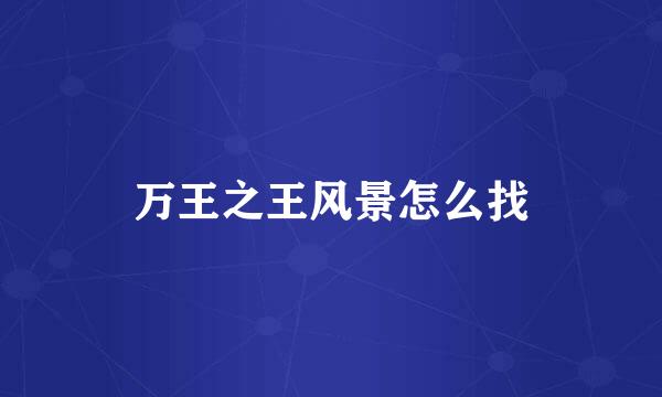 万王之王风景怎么找