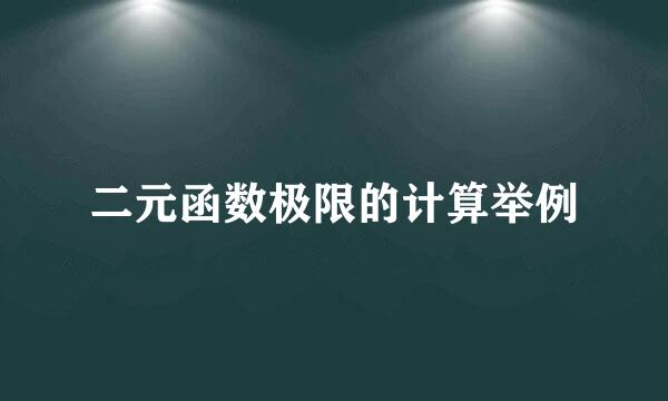 二元函数极限的计算举例