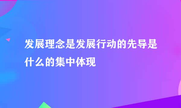 发展理念是发展行动的先导是什么的集中体现