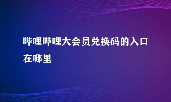哔哩哔哩大会员兑换码的入口在哪里