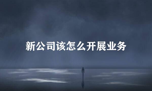 新公司该怎么开展业务
