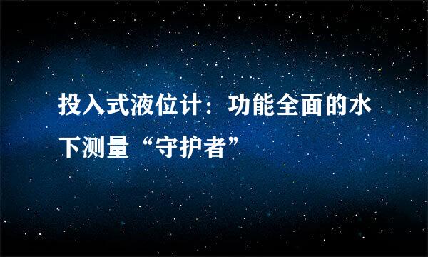 投入式液位计：功能全面的水下测量“守护者”