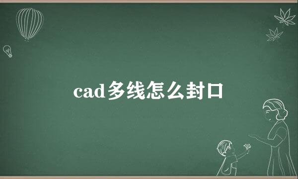 cad多线怎么封口