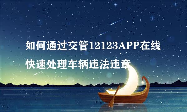 如何通过交管12123APP在线快速处理车辆违法违章