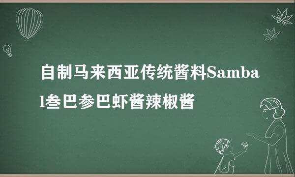 自制马来西亚传统酱料Sambal叁巴参巴虾酱辣椒酱