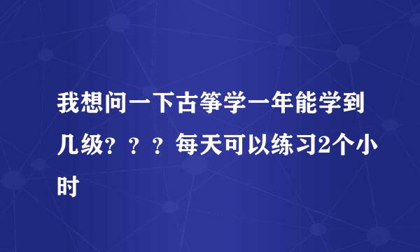我想问一下古筝学一年能学到几级？？？每天可以练习2个小时