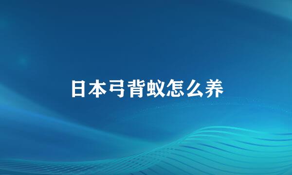 日本弓背蚁怎么养