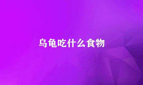 乌龟吃什么食物