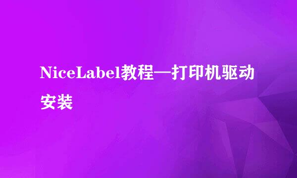 NiceLabel教程—打印机驱动安装