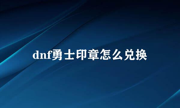 dnf勇士印章怎么兑换