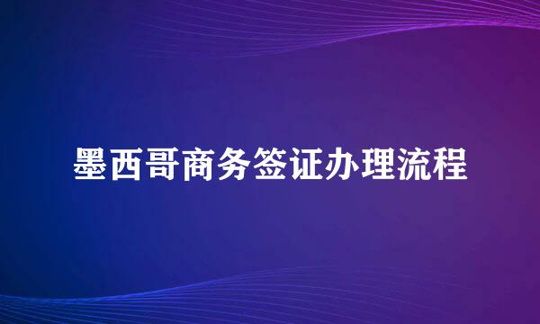 墨西哥商务签证办理流程