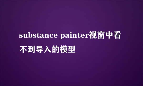 substance painter视窗中看不到导入的模型