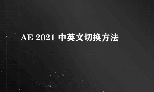 AE 2021 中英文切换方法